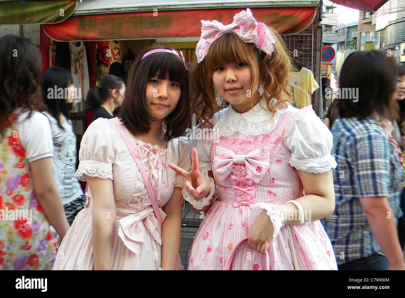 Japan, Tokyo, Harajuku Girls Stock Photo