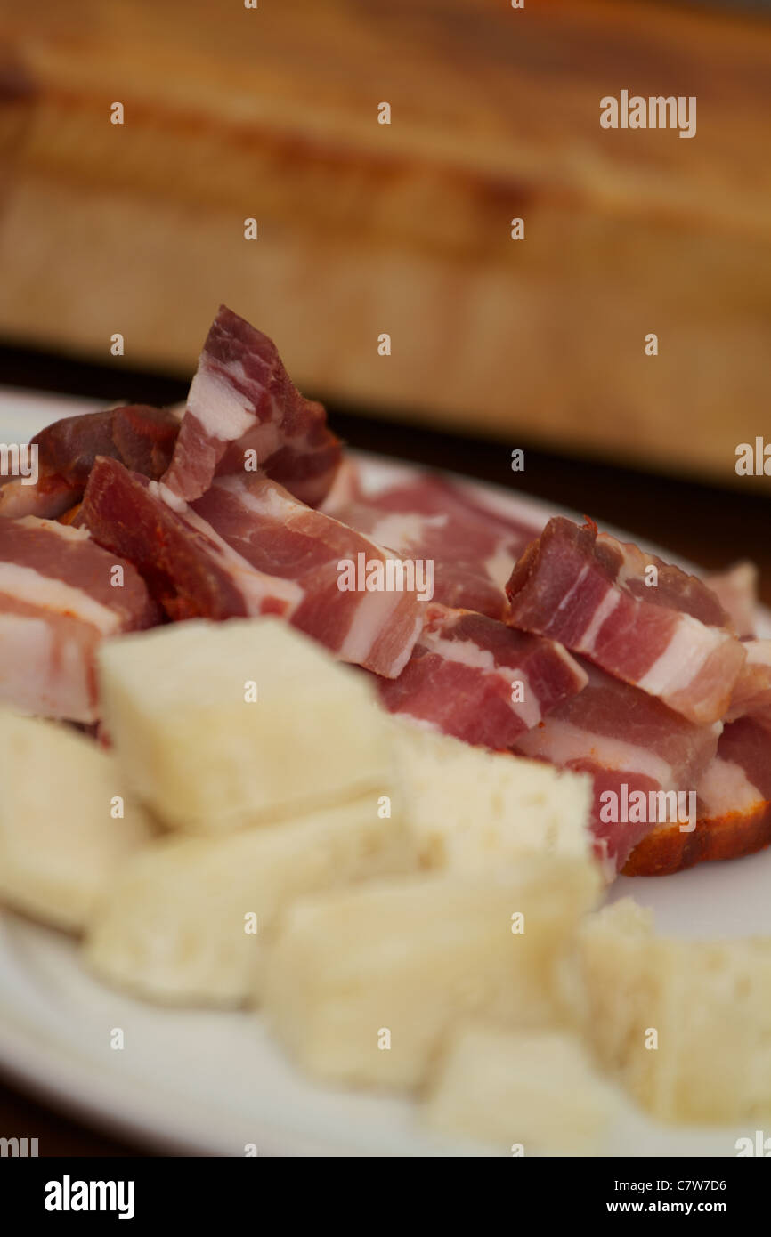 italian bacon and goat cheese Stock Photo Alamy