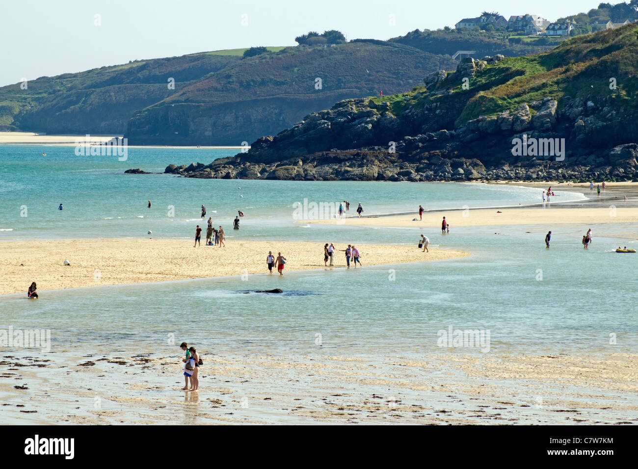 St. Ives low spring tide sandbanks between Porthminster and the harbour