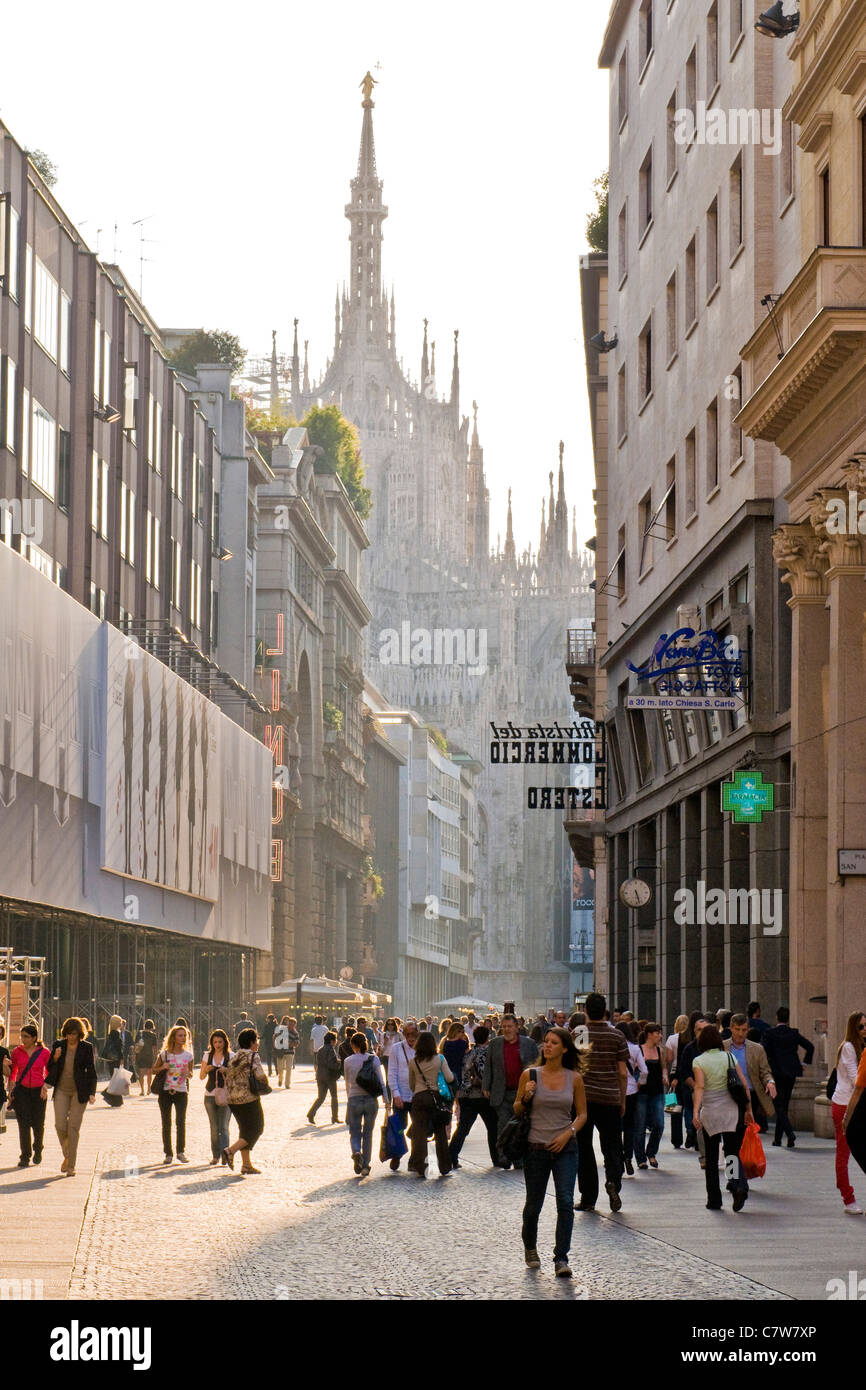 Italy, Lombardy, Milan, Corso Vittorio Emanuele Stock Photo