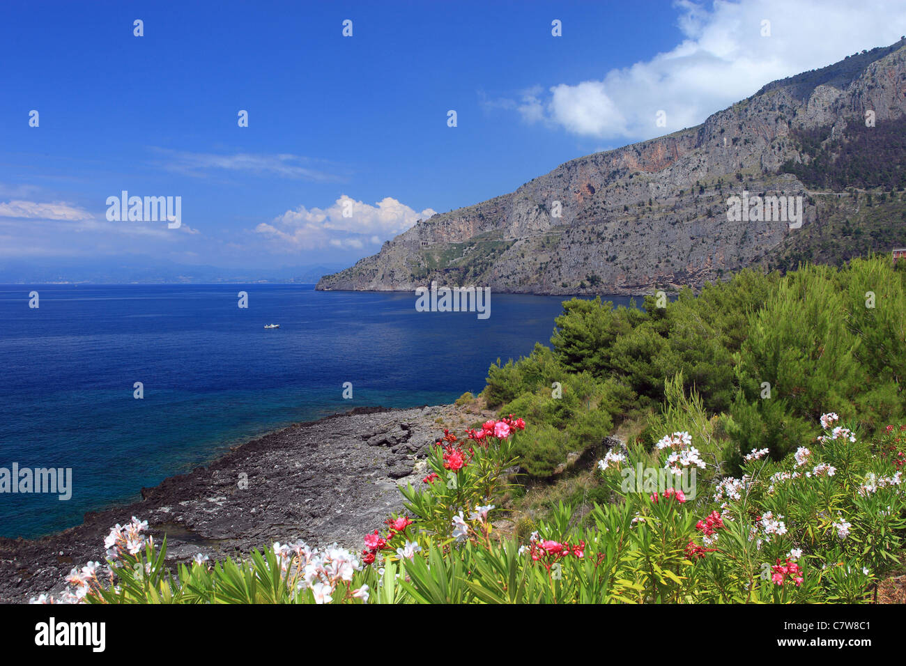 Italy, Basilicata, Maratea, the Coastline and Policastro Gulf Stock Photo