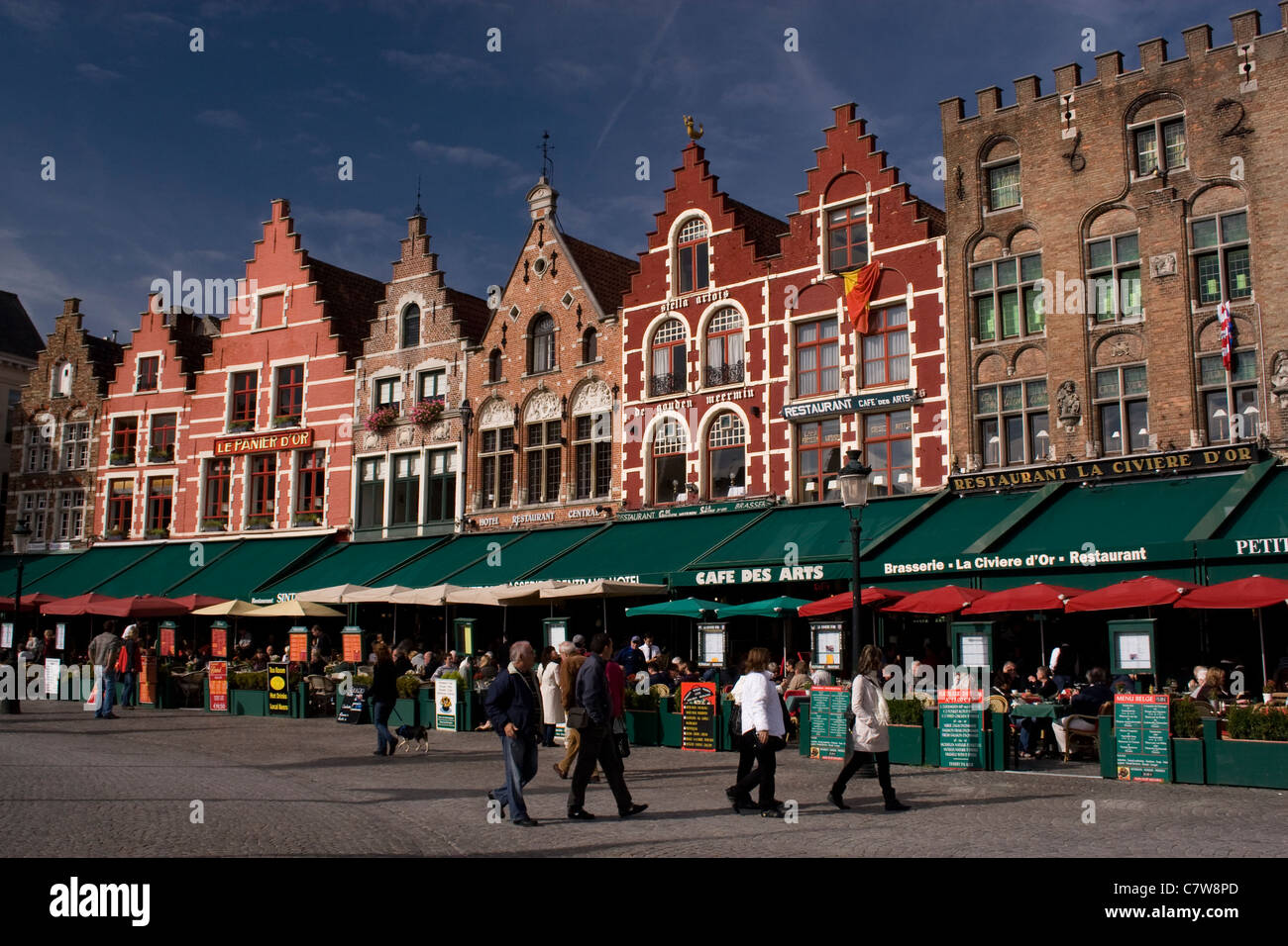 The Grote Markt or central square in Bruges, Belgium. Stock Photo