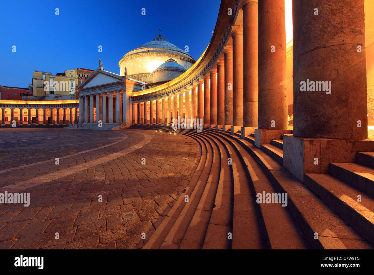 Italy, Campania, Naples, Plebiscito Square, Basilica San Francesco di Paola Stock Photo