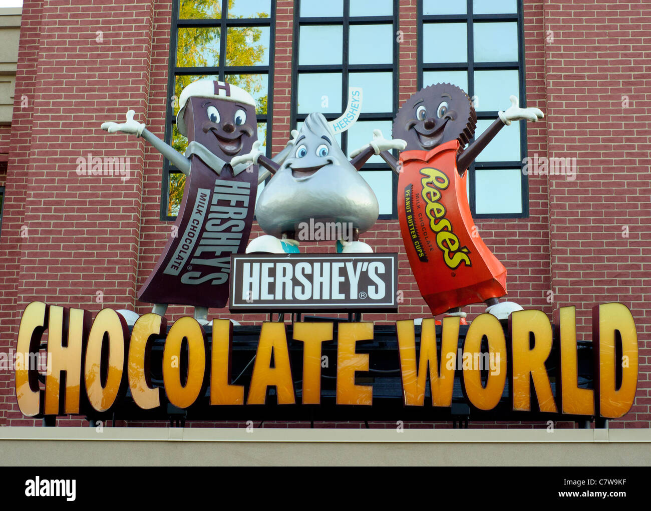 Hershey's Chocolate World entrance sign. Stock Photo