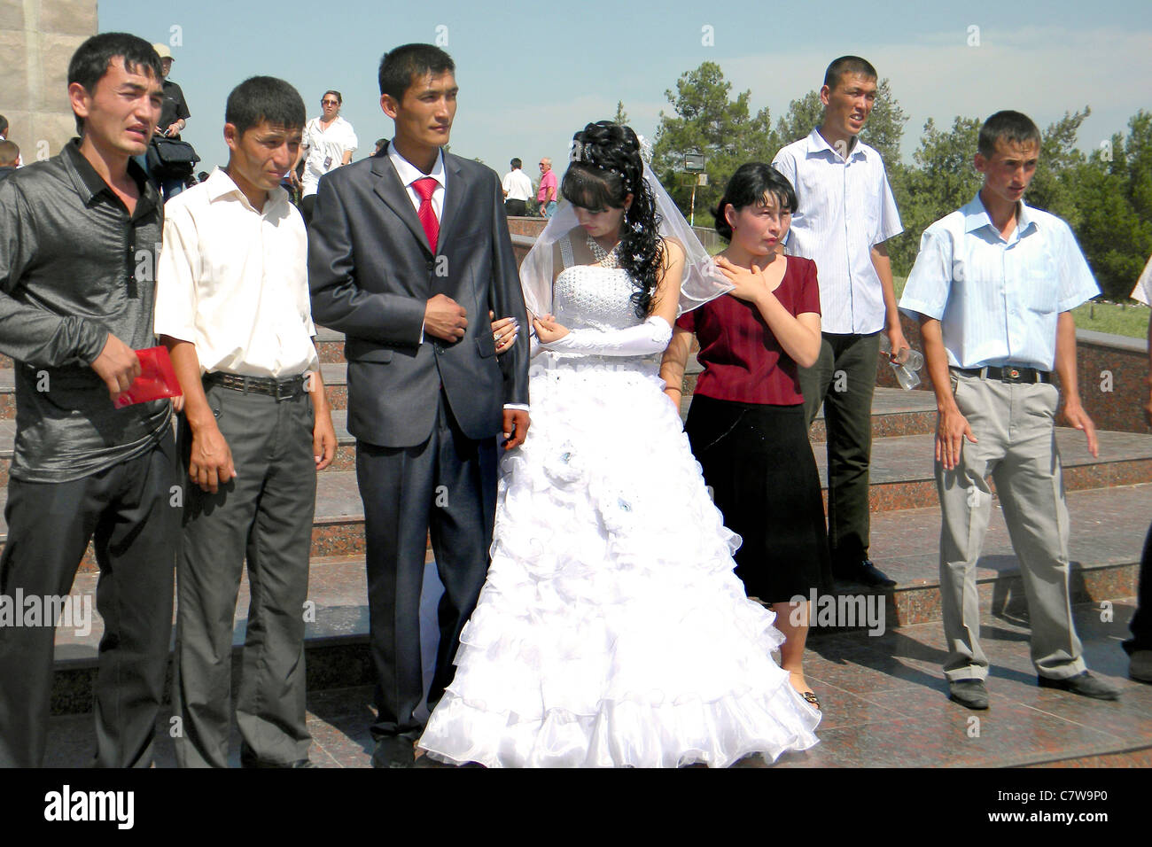 Uzbekistan, Khiwa, Bride and groom Stock Photo