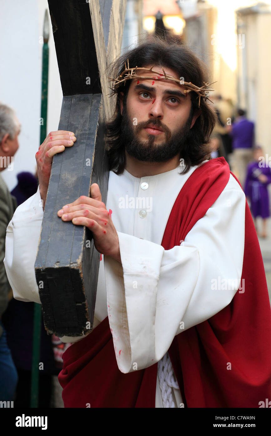 Italy, Basilicata, Barile, Via Crucis, Procession Stock Photo
