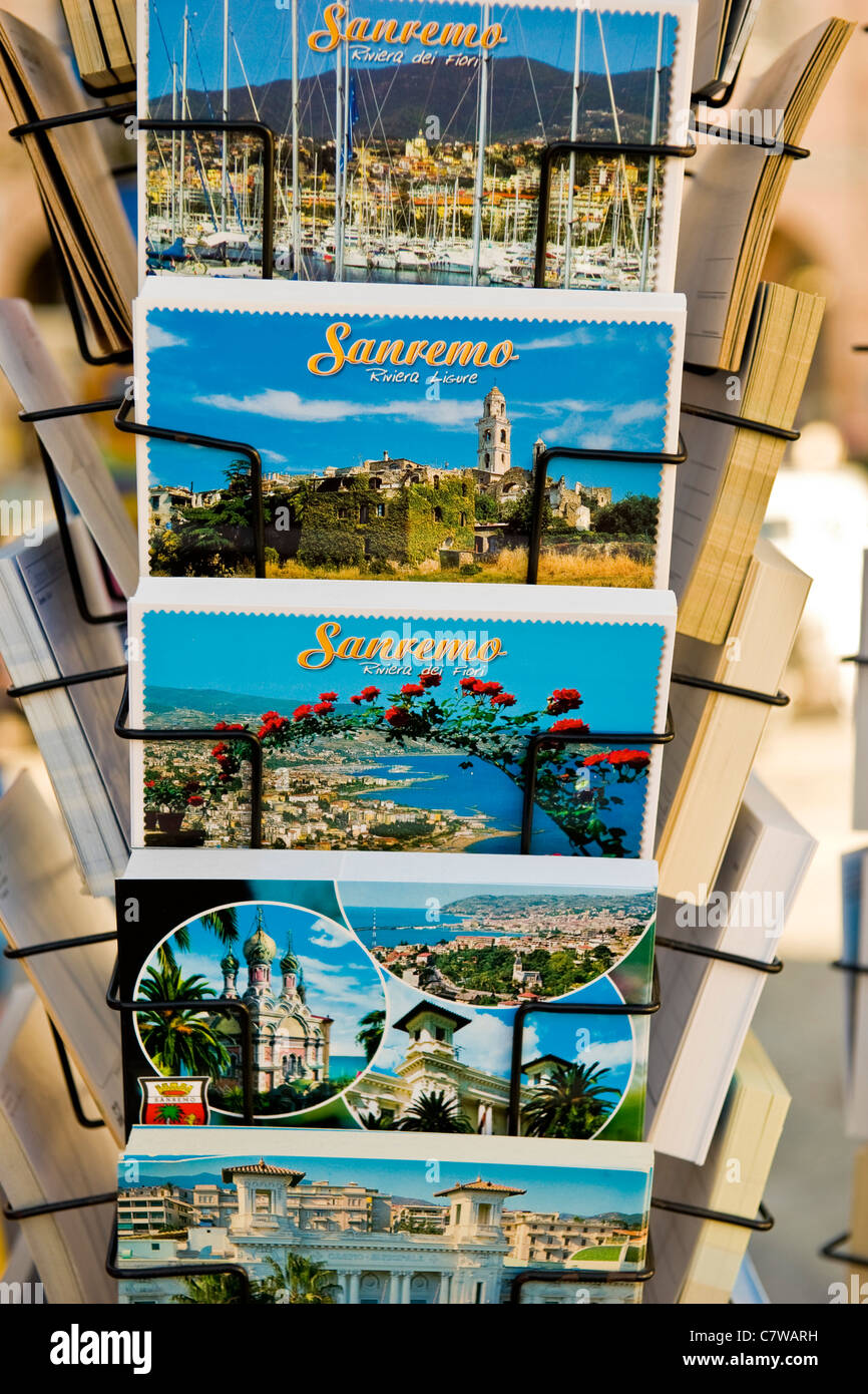 Italy, Liguria, Sanremo, postcards Stock Photo