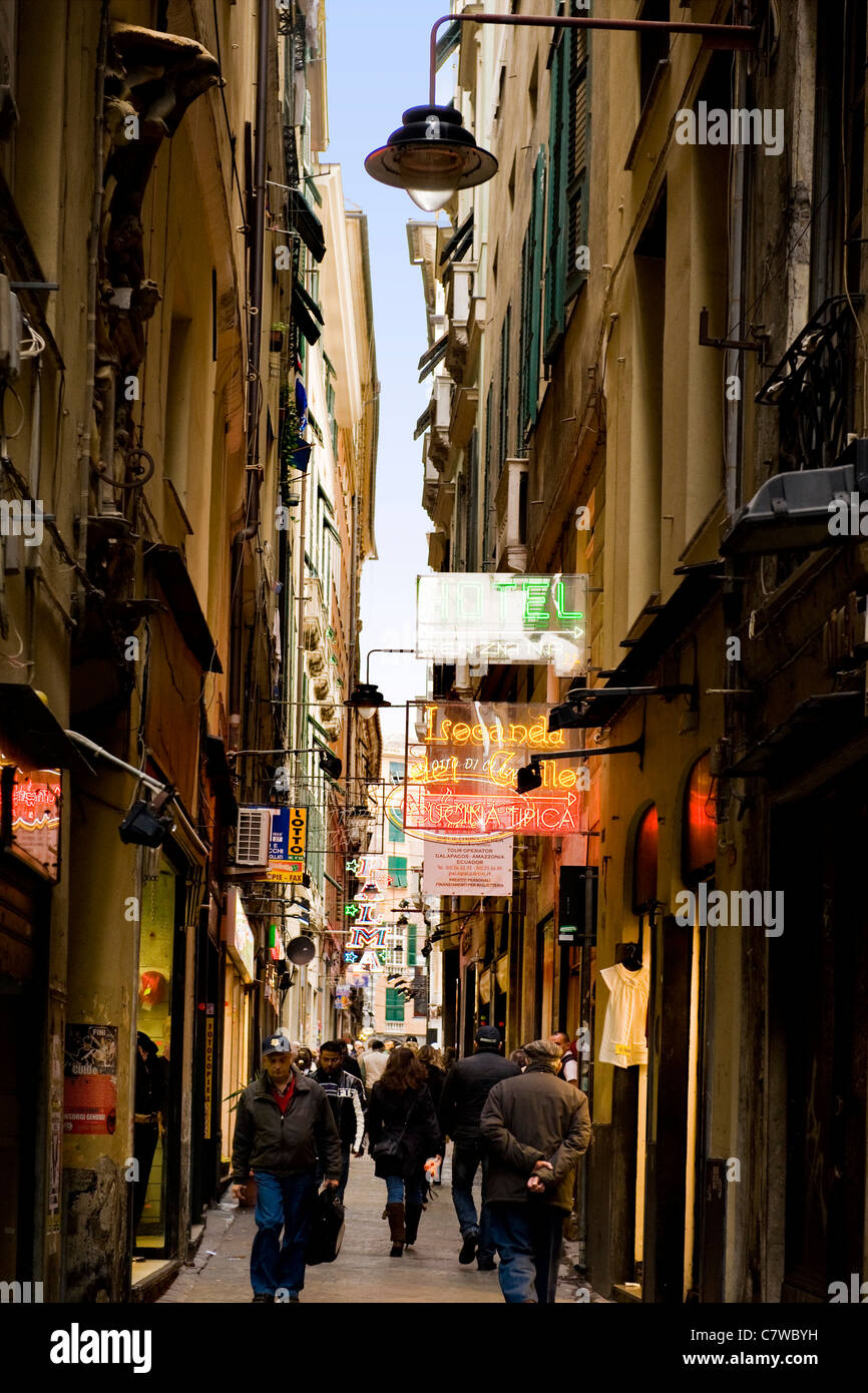 Italy, Liguria, Genoa, carruggi (typical alleys) Stock Photo