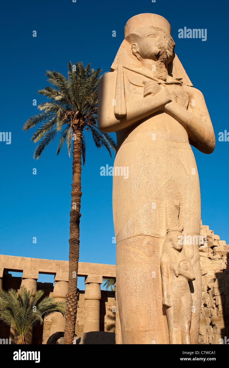 Colossal statue of Ramses II at Karnak Temple, Luxor, Egypt Stock Photo