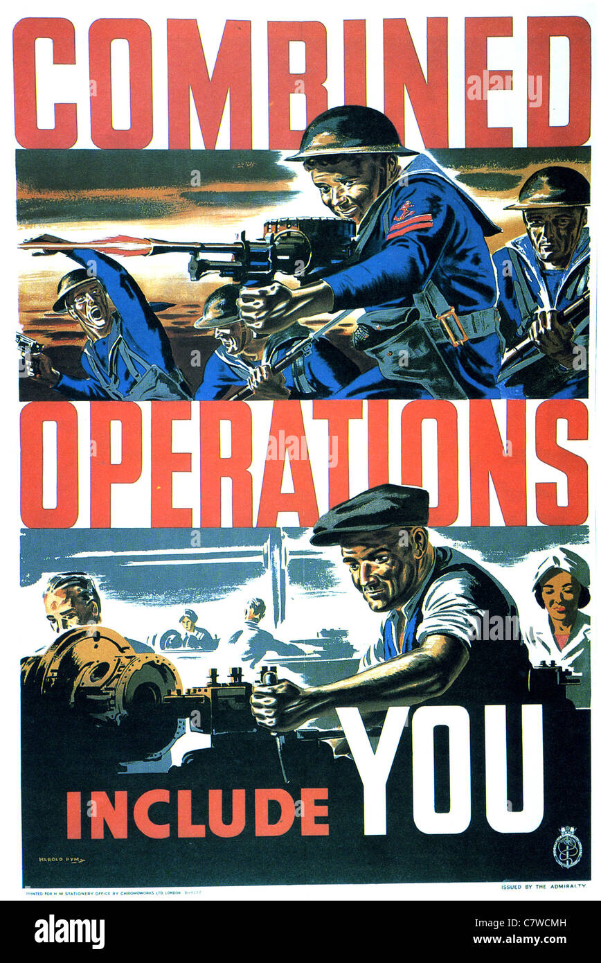 COMBINED OPERATIONS INCLUDE YOU  - British WW2 poster about 1942 Stock Photo