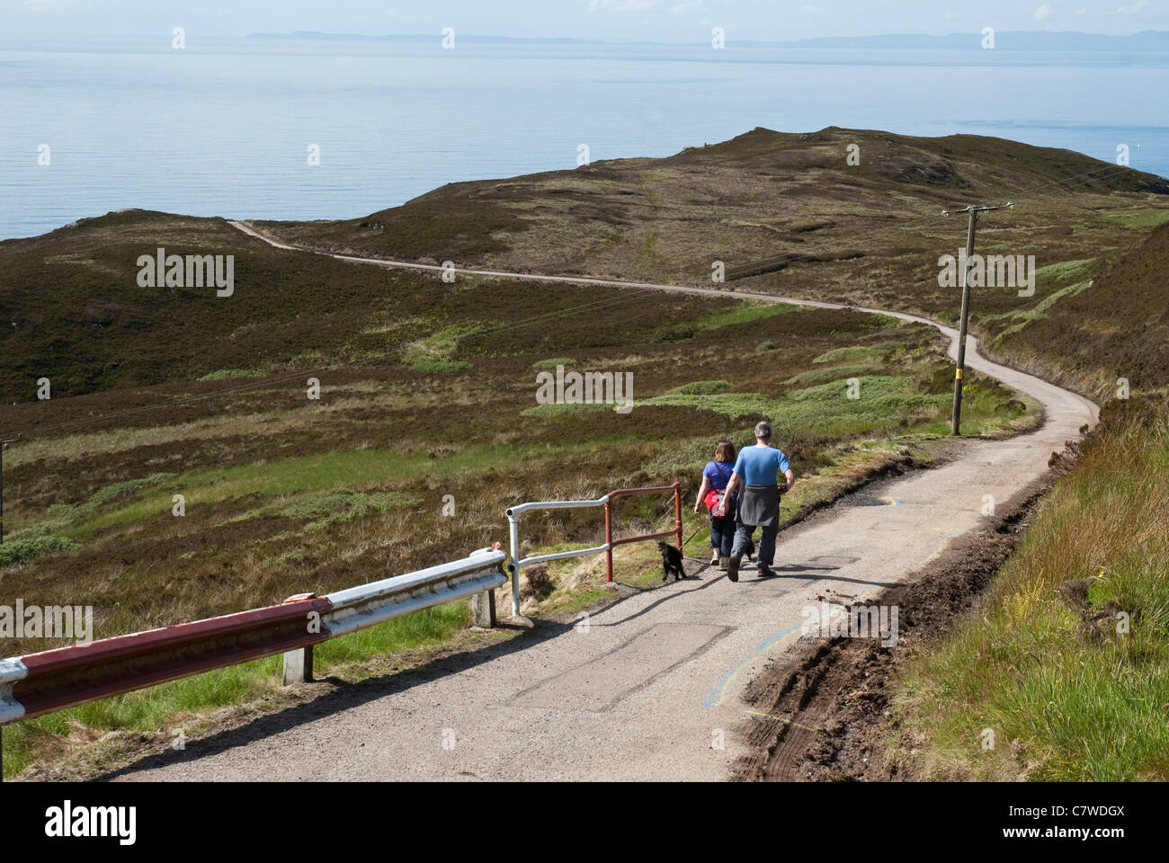 Road down to the Lighthouse, Mull of Kintyre Stock Photo