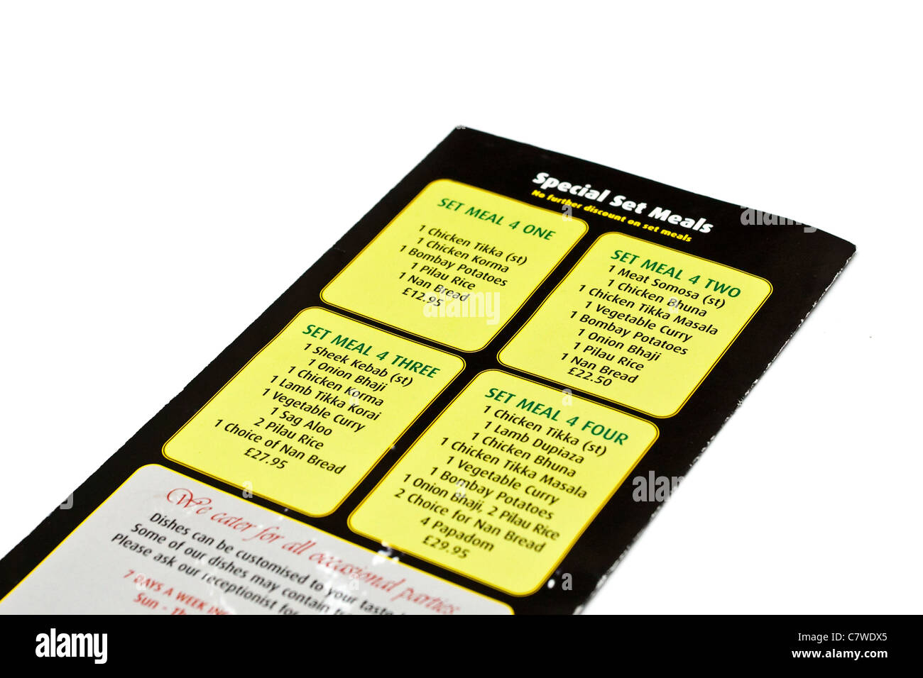 Take away menu Stock Photo Alamy