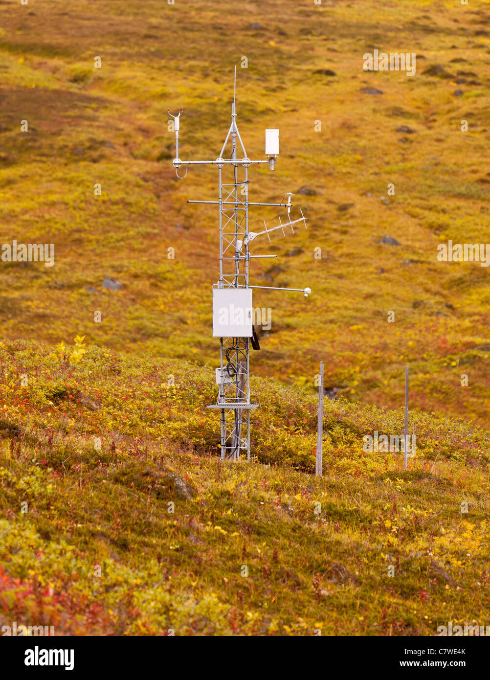 HATCHER PASS, ALASKA, USA - Weather station. Stock Photo