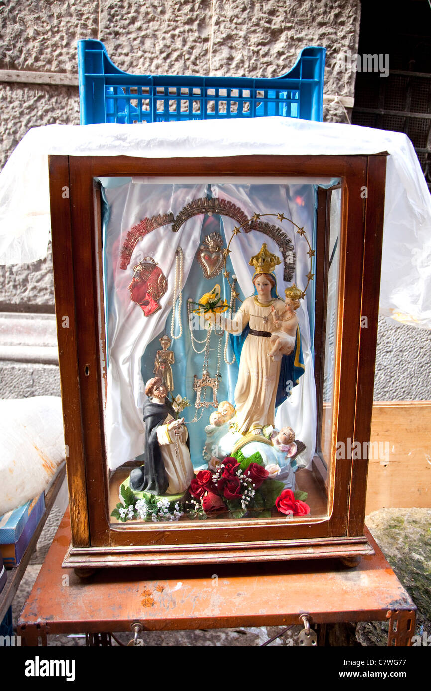 Religious object, Vucciria, traditional market in Palermo, Sicily, Sicilia, Italy Stock Photo