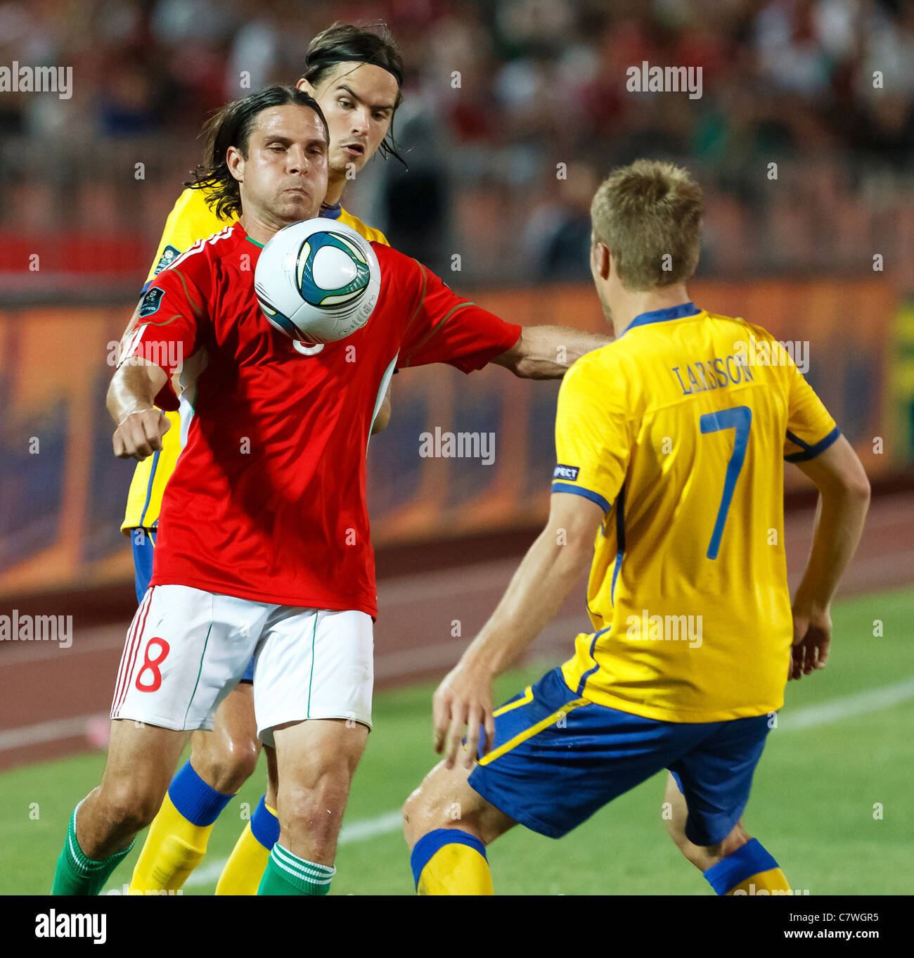 Hungary vs. Sweden (2:1) UEFA Euro 2012 qualifying football game Stock Photo