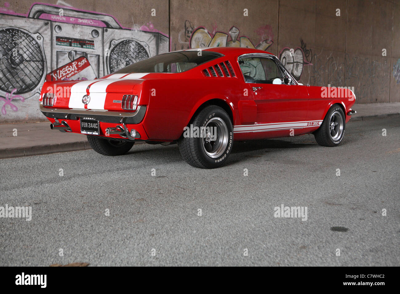 Red Shelby Cobra Mustang Stock Photo