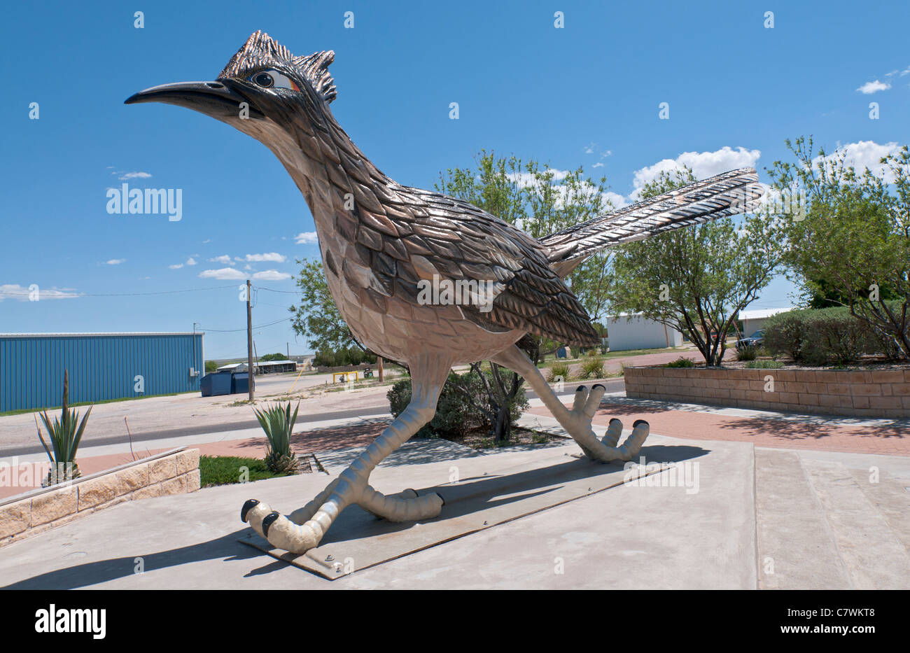 Texas, Fort Stockton, Roadrunner statue Paisano Pete, 20ft. long, 11ft