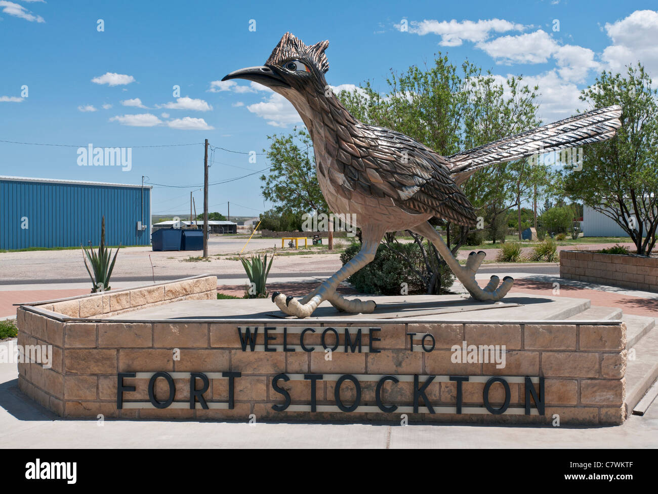 Texas, Fort Stockton, Roadrunner statue Paisano Pete, 20ft. long, 11ft
