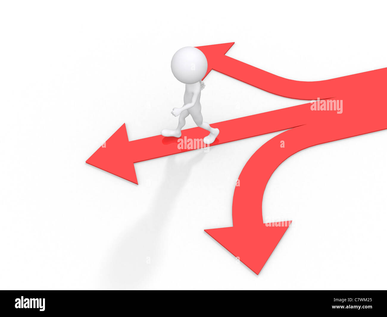 Человечек на перепутье. Извилистая дорога схематично. Человек на развилке дорог. Человечек и три стрелки. Человечек со стрелочкой.