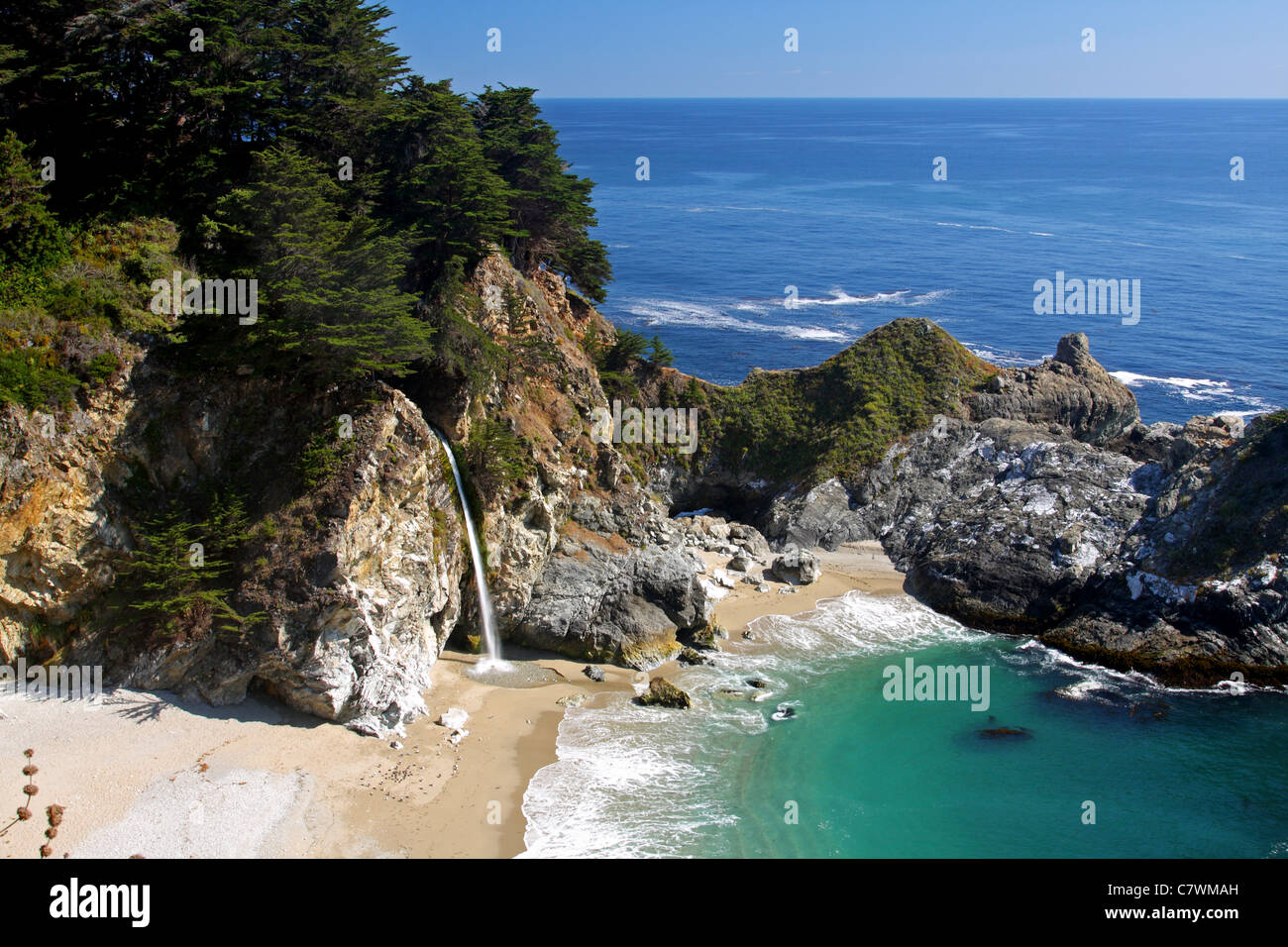 Tidefall McWay Falls in California's Big Sur is an 80 foot tidefall that flows ...