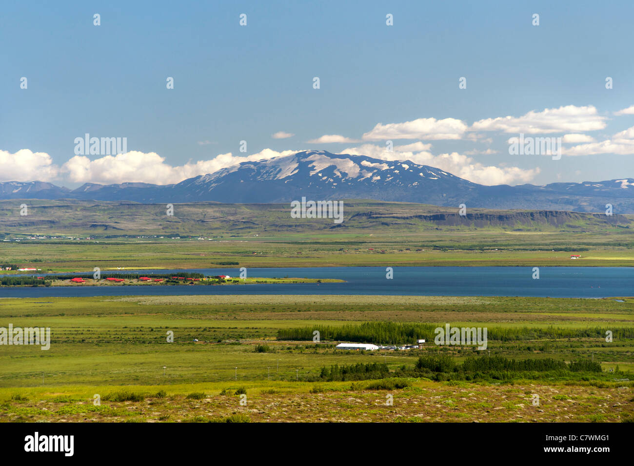 View of Hekla, Iceland's second highest volcano at 1491 metres. Stock Photo