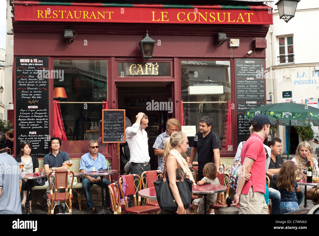 Paris, France - Restaurant 'Le Consulat' in Montmartre Stock Photo