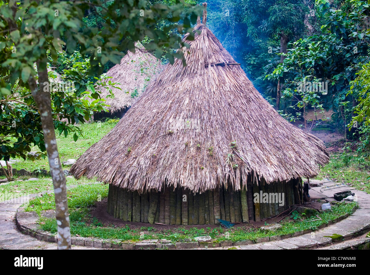 Indian house in 'Pueblito' an archaelogic site in 'Tayrona' national park , Colombia Stock Photo