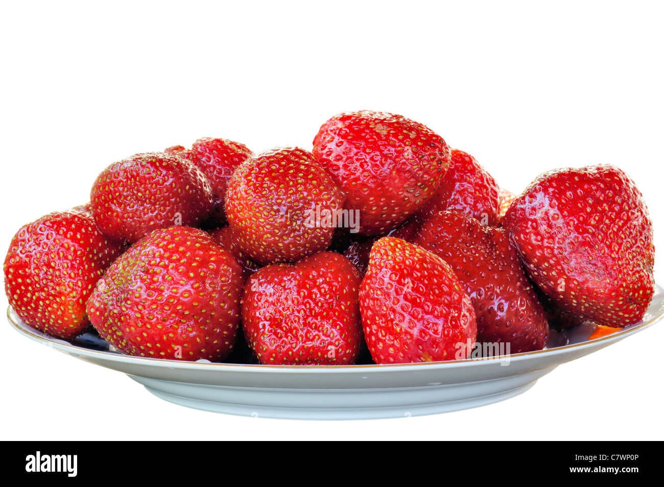Fresh and Tasty Strawberries in Plate Stock Photo - Alamy