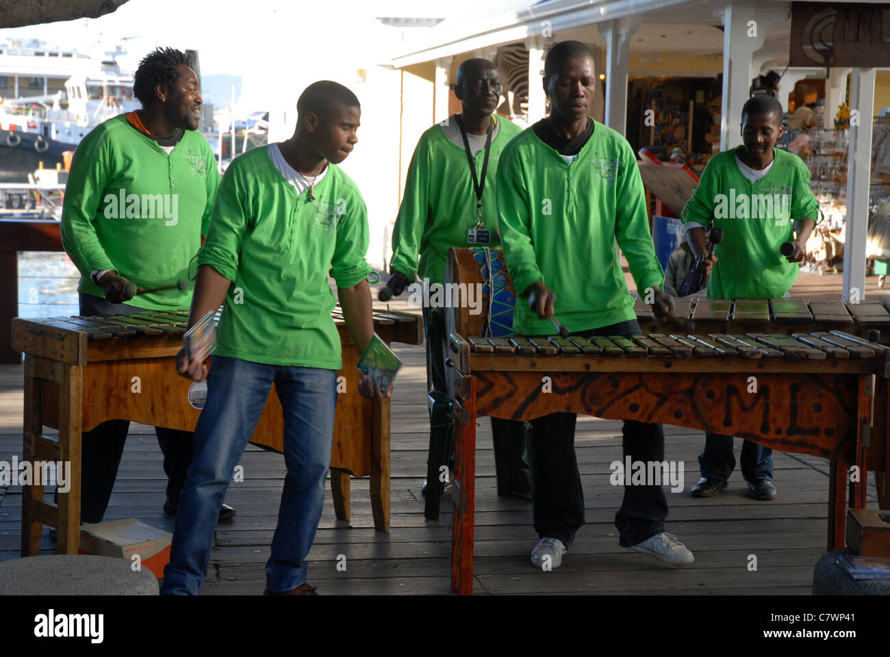 Ilitha Lelanga, marimba band busking at The Waterfront, Cape Town