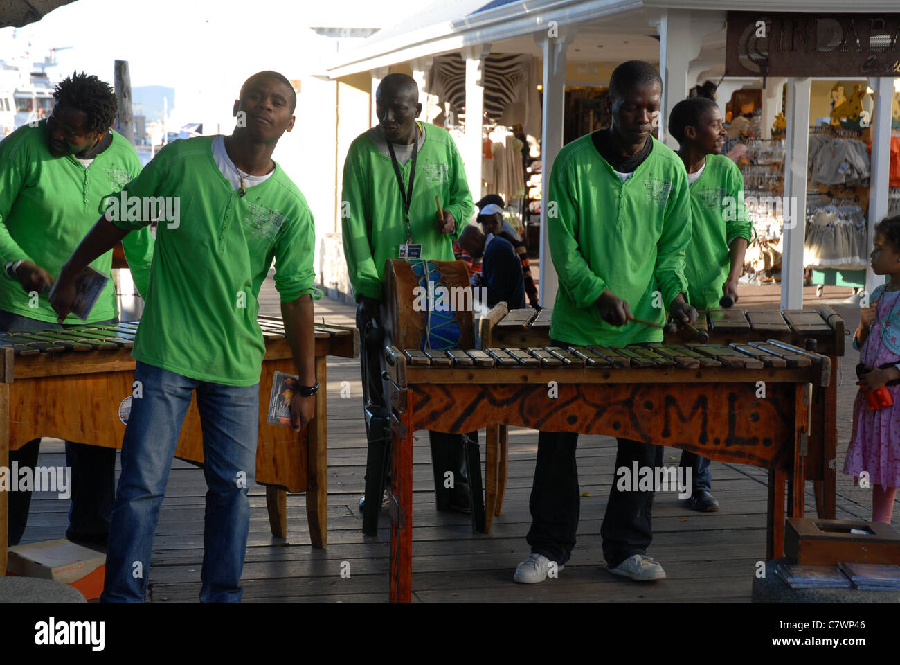 Ilitha Lelanga, marimba band busking at The Waterfront, Cape Town