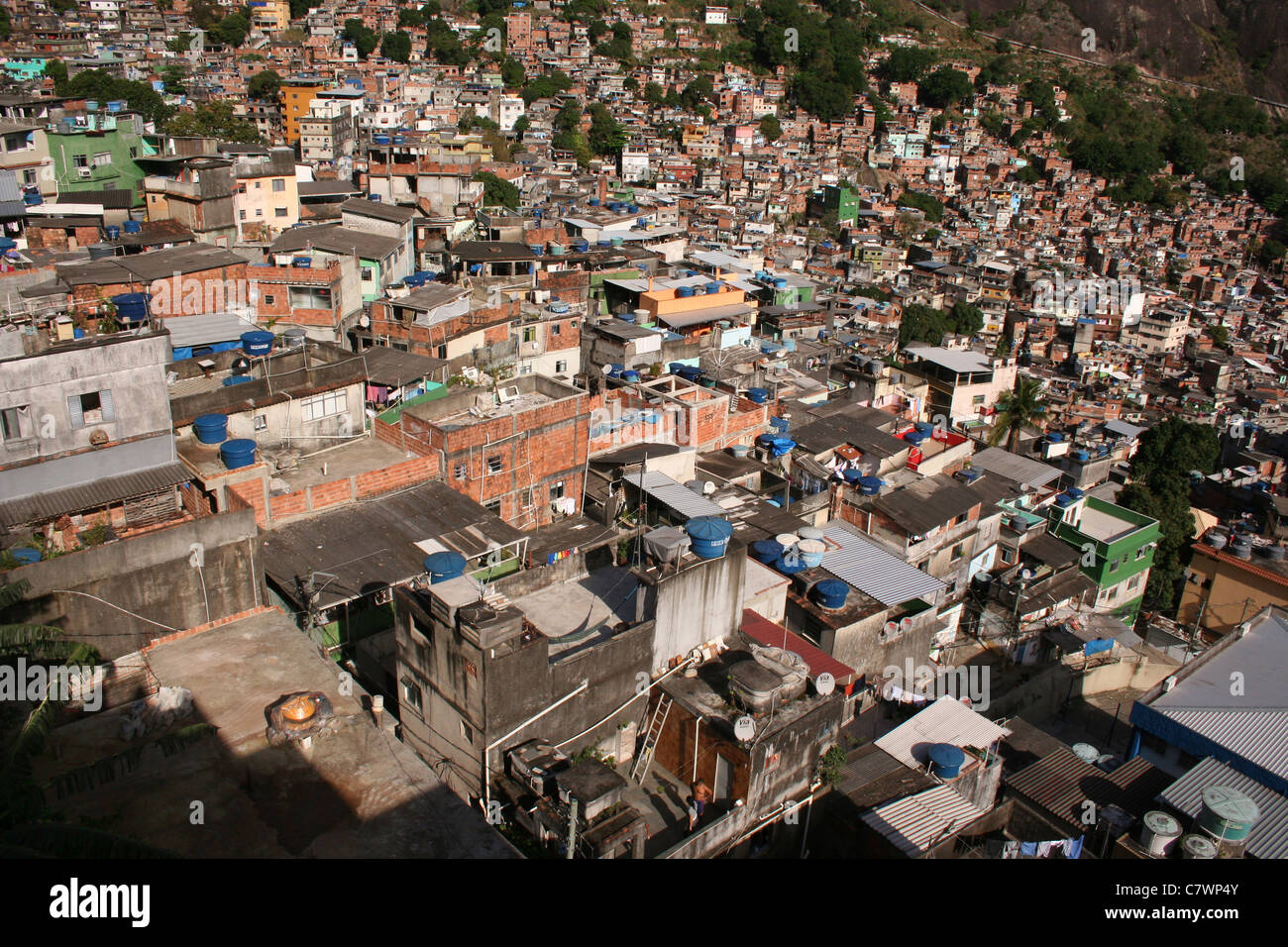 A view of Rochina, biggest favela (slum) in Rio de Janeiro. Stock Photo