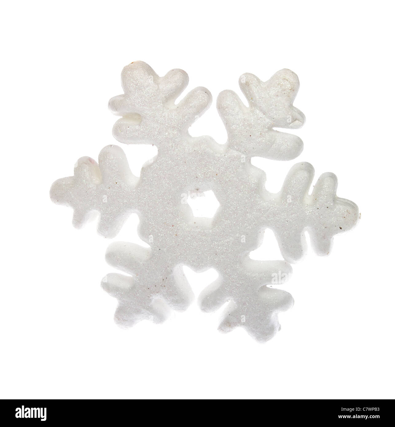 Snow Flake Ornament, photo on the white background Stock Photo