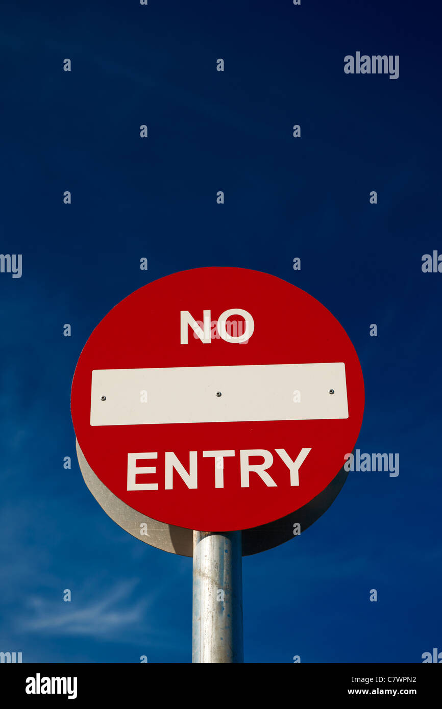 Red circular No Entry sign Stock Photo