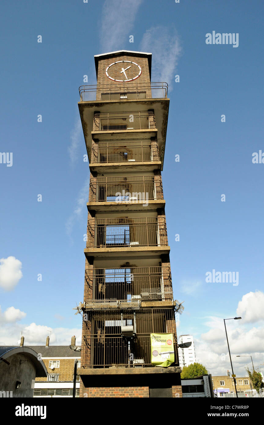 Clock Tower, Chrisp Street Market Lansbury Estate architect Frederick Gibberd, Poplar Tower