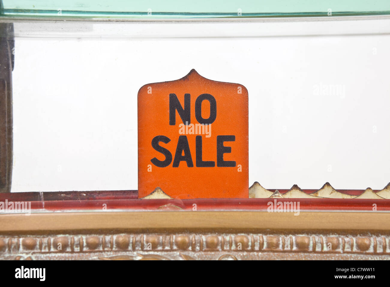 Vintage 1920's cash register 'no sale' pop up sign. Stock Photo