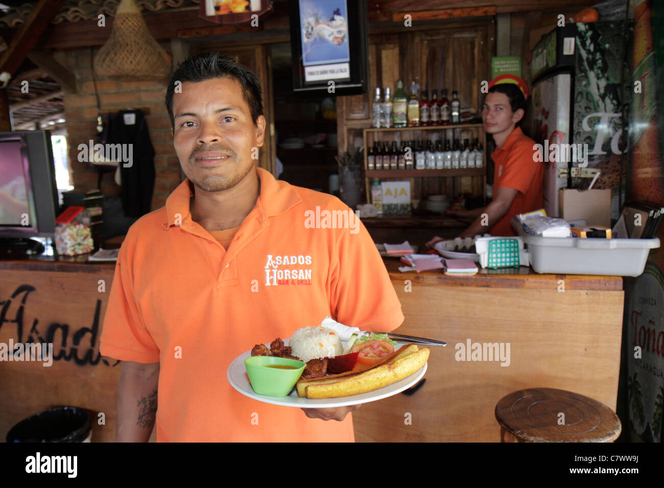 Managua Nicaragua,El Malecon,Puerto Salvador Allende,Lake Xolotlan,inland port,recreational area,Asados Horsan,restaurant restaurants food dining cafe Stock Photo