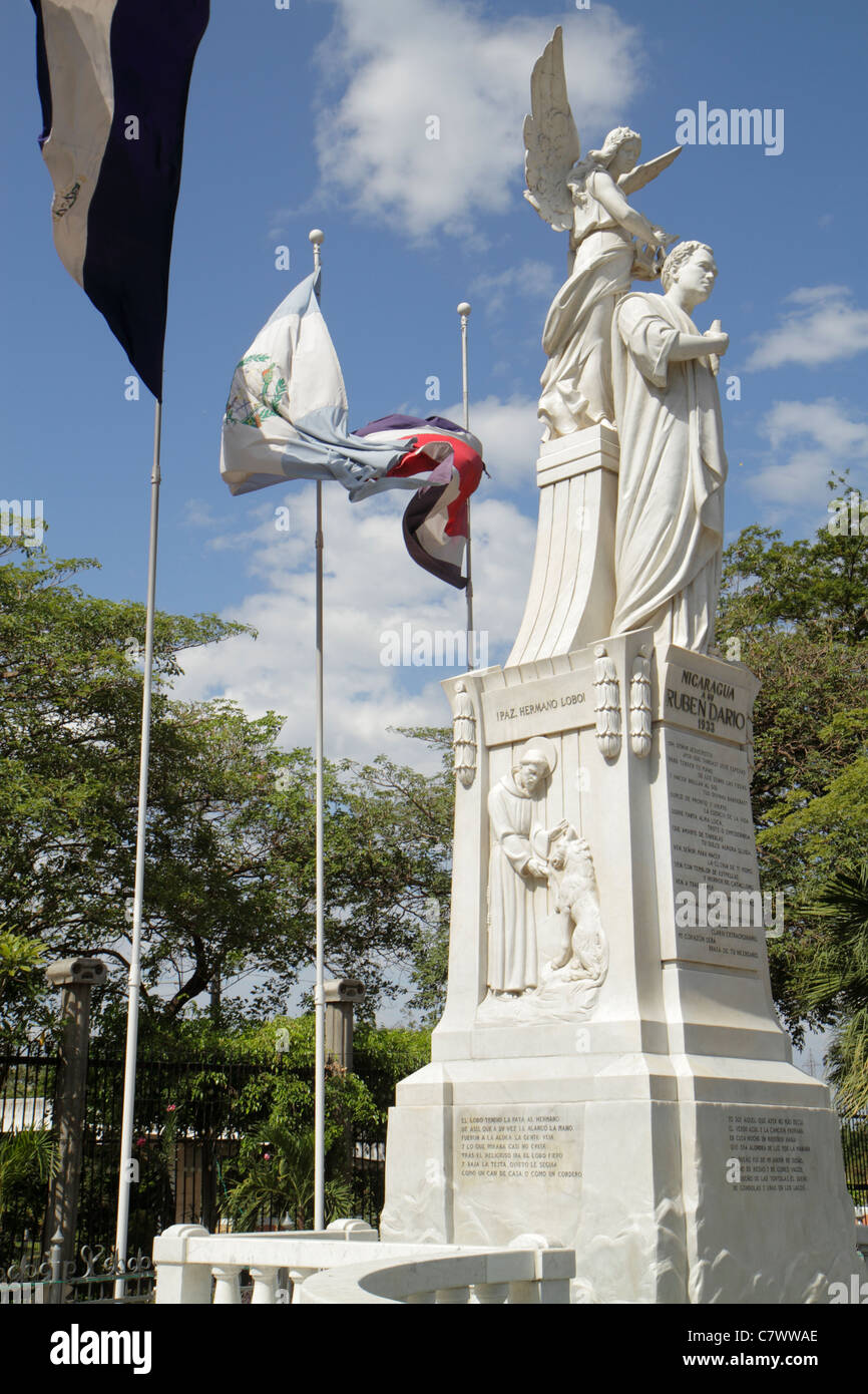 Managua Nicaragua,Latin America,Central Park,Area Monumental,Ruben Dario Monumentpoet,modernismo literary movement,modernist,literature,homage,monumen Stock Photo