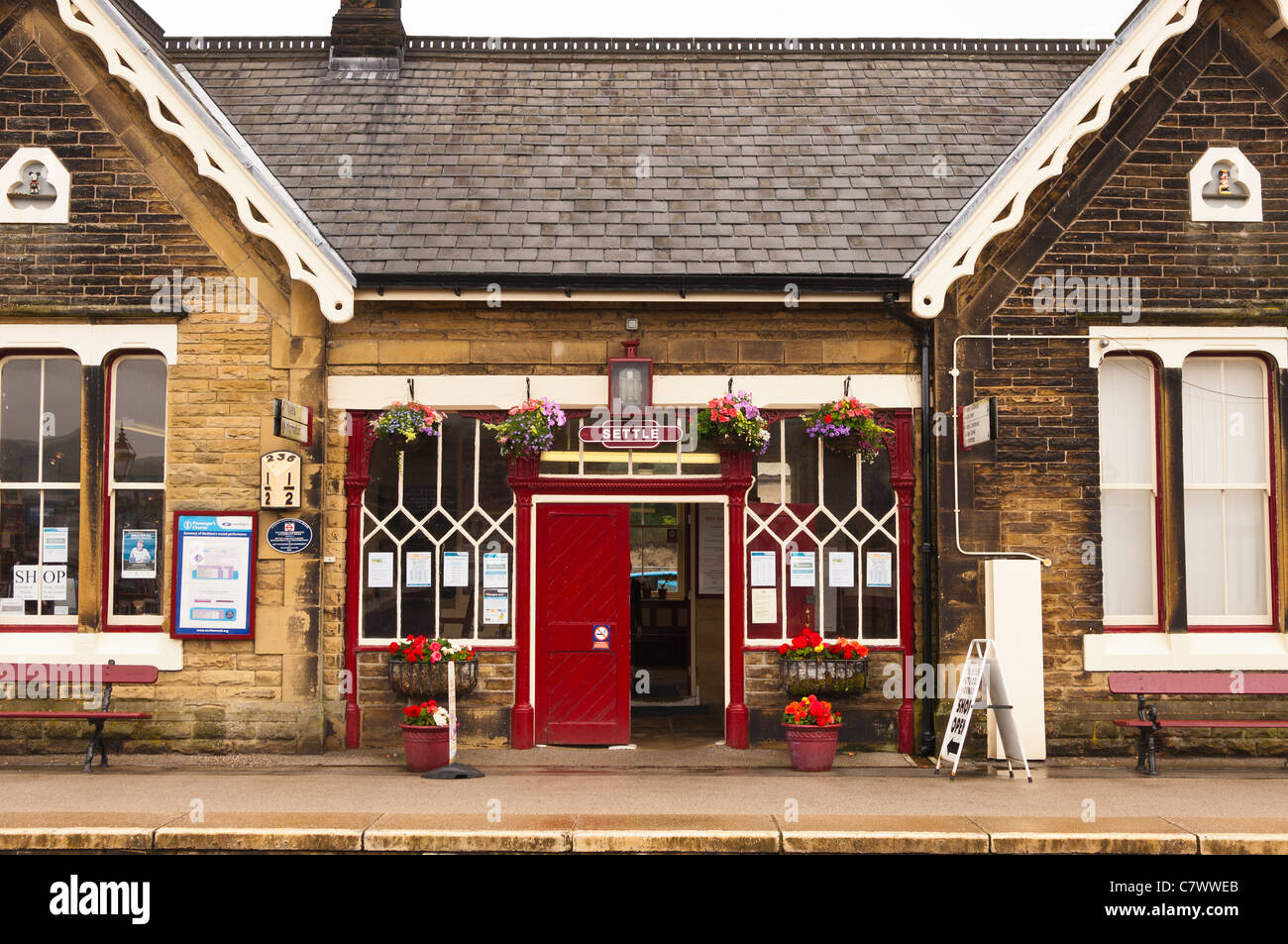 The Railway Station at Settle in North Yorkshire , England , Britain , Uk Stock Photo