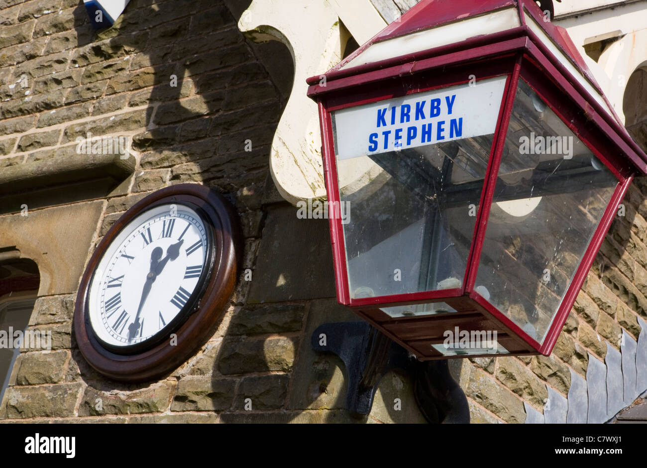 British remote and rural Railway Stations on the Settle to Carlisle line, Cumbria, UK Stock Photo