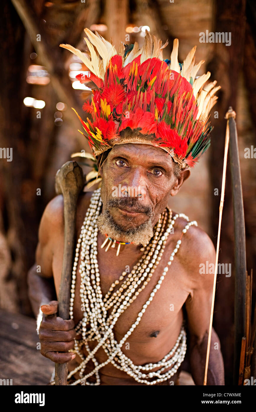 Papua New Guinea tribesman Stock Photo