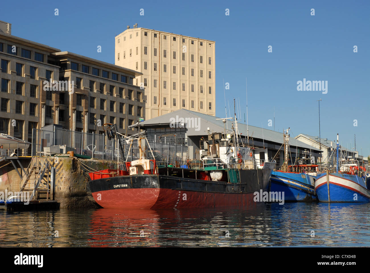 fishing boats in harbour, Cape Town, Western Cape, South Africa Stock