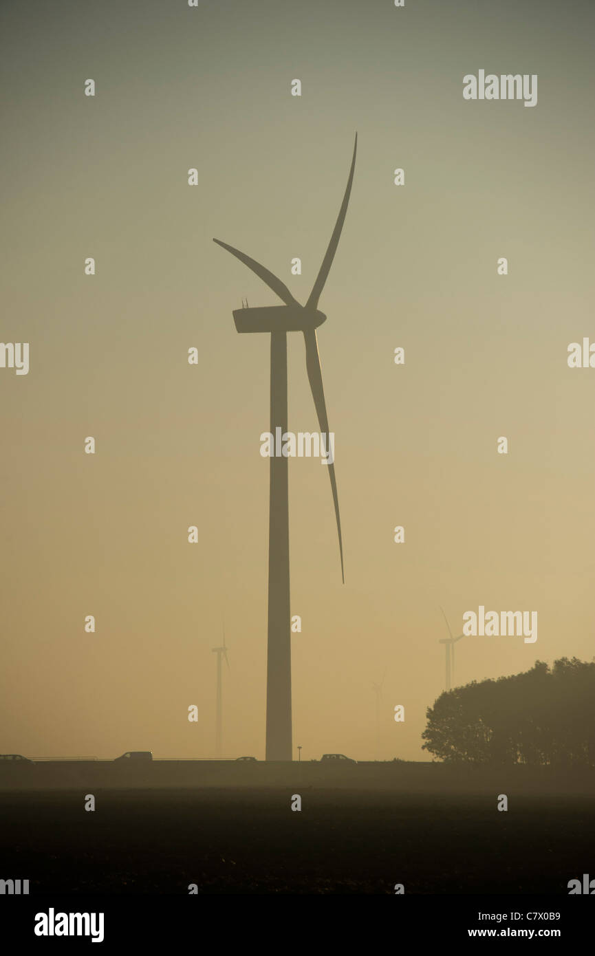 Windmills in mist hi-res stock photography and images - Alamy