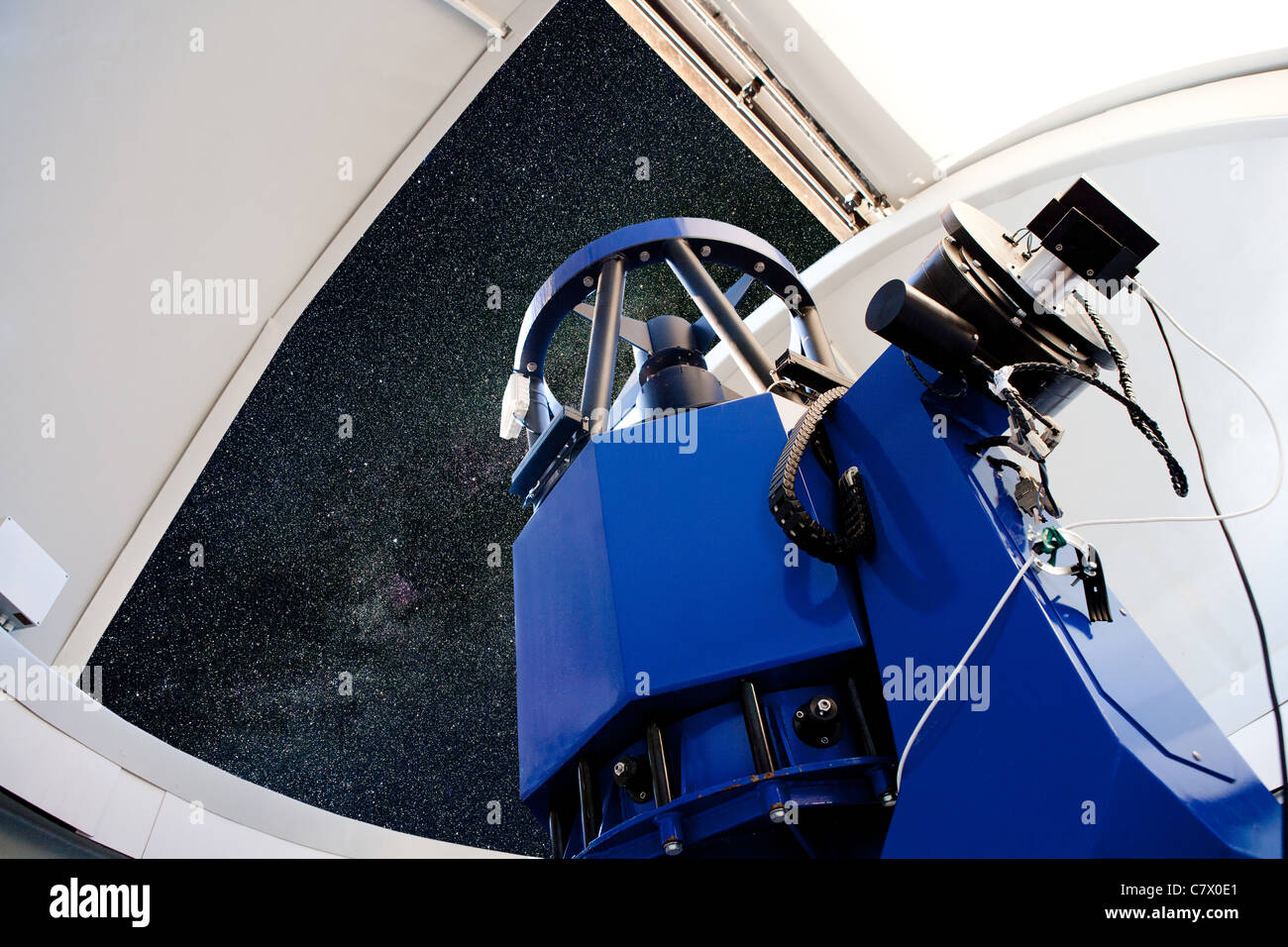 astronomical observatory telescope indoor night sky Stock Photo - Alamy