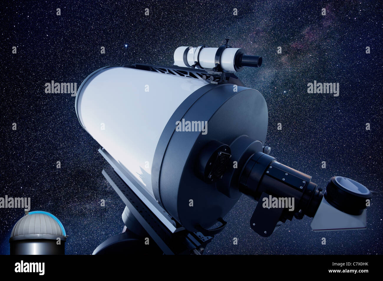 astronomical observatory telescope stars night sky Stock Photo