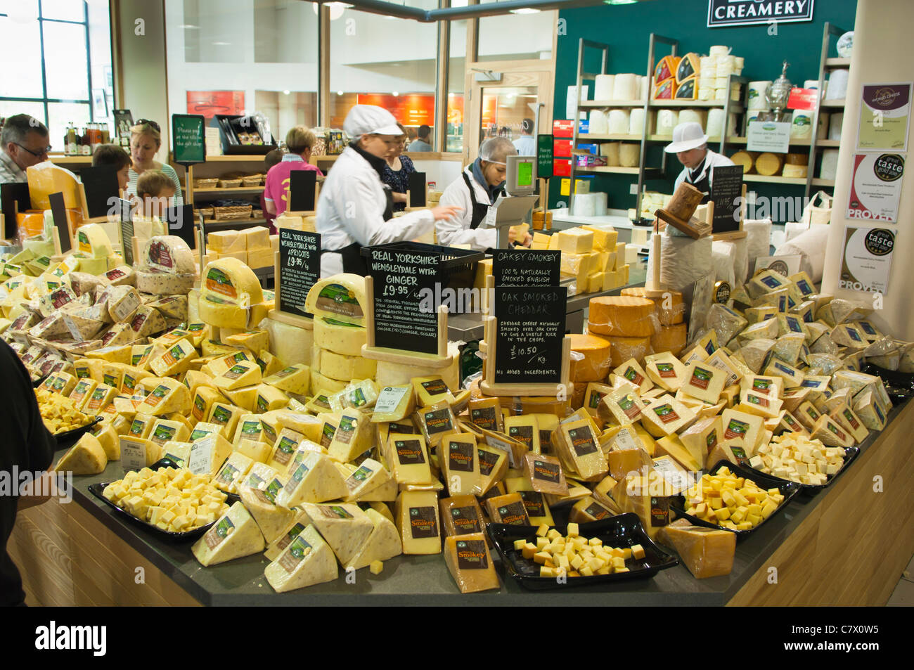 The cheese shop in the Wensleydale Creamery visitor centre in Hawes in