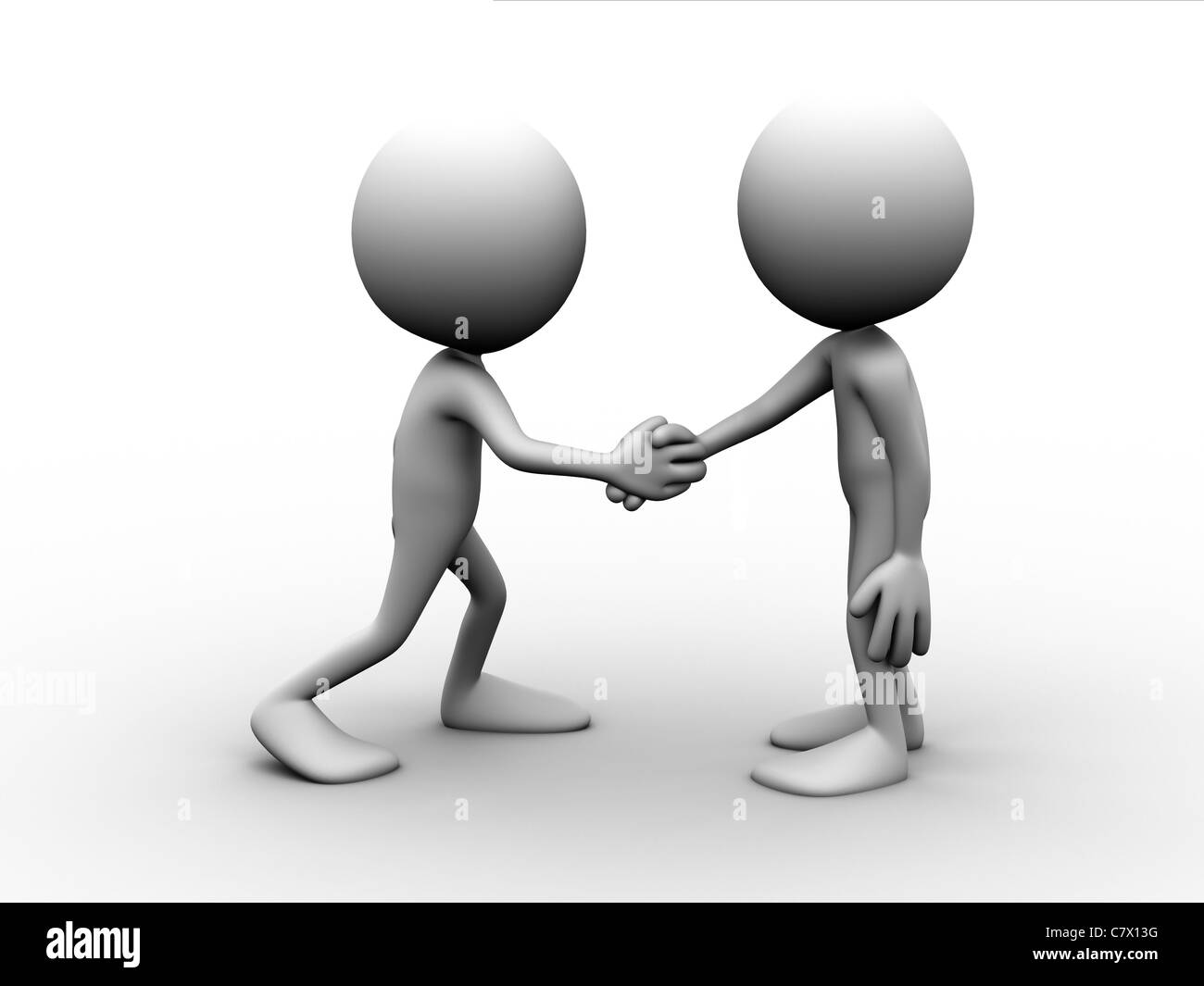 Two men shaking hands and agreeing on something Stock Photo