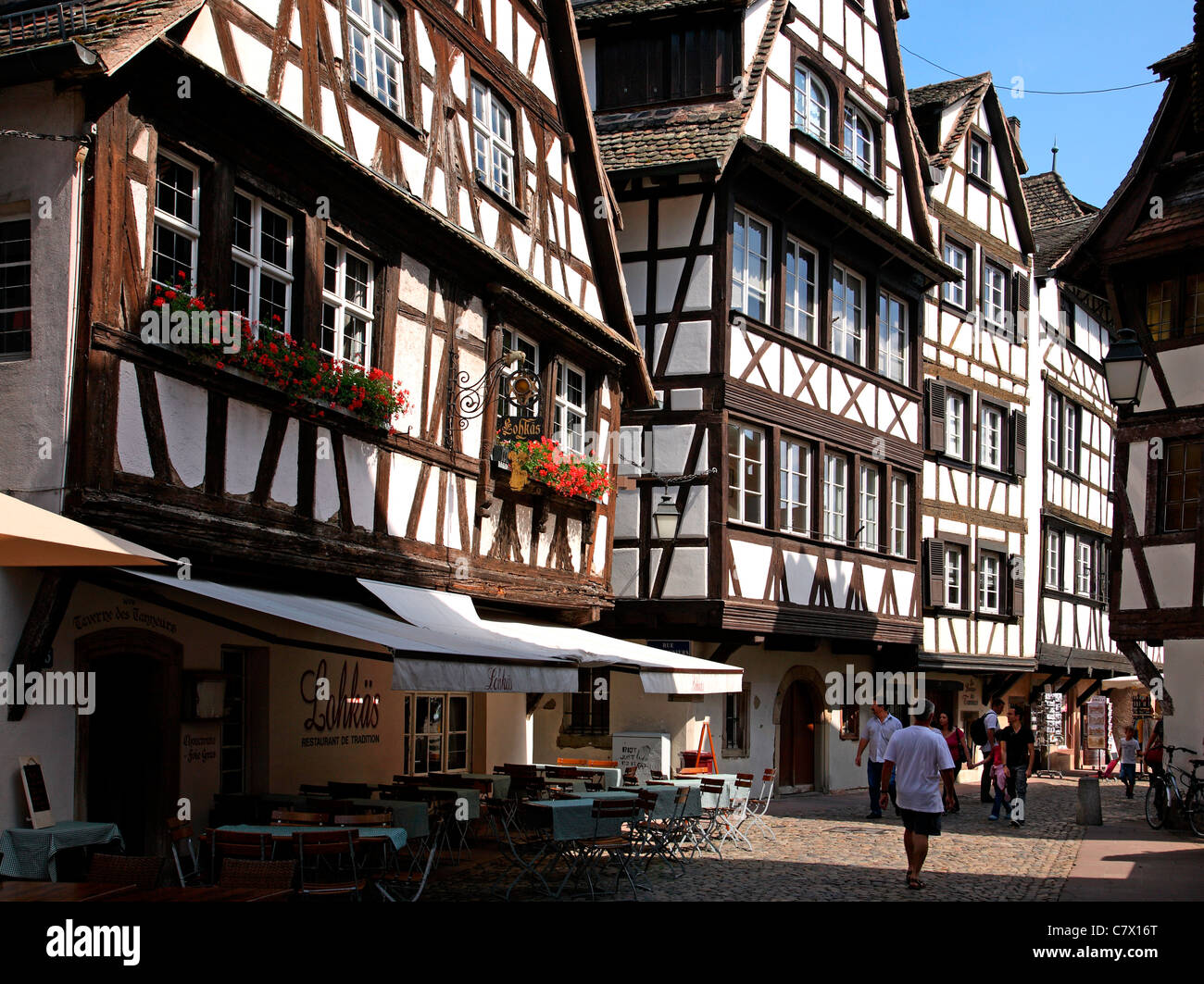 France Alsace Strasbourg half-timbered buildings Stock Photo