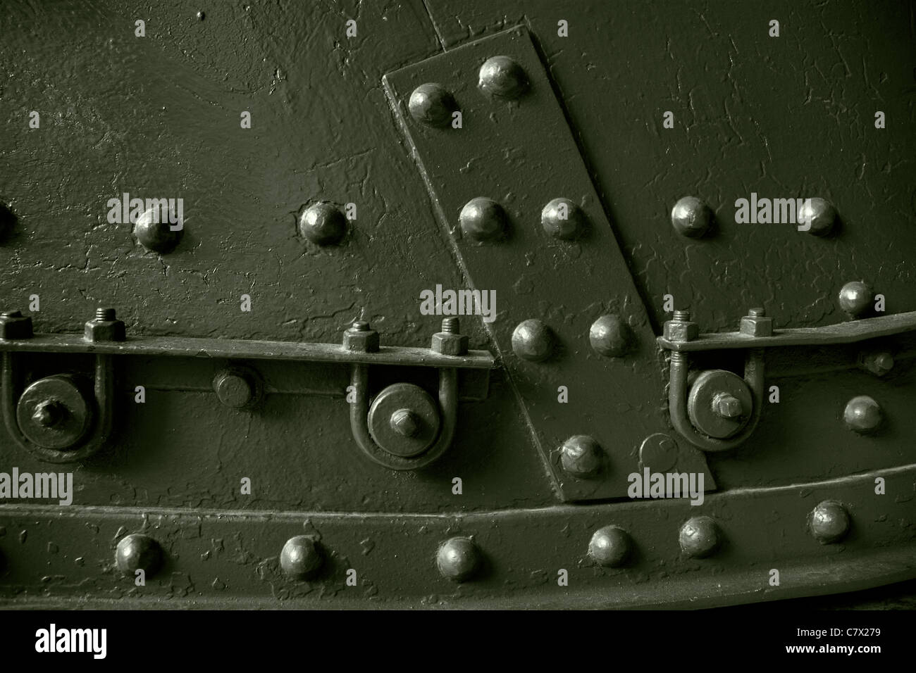 Heavy duty nuts, bolts and rivets on a WW1 Mark 5 tank The Imperial War