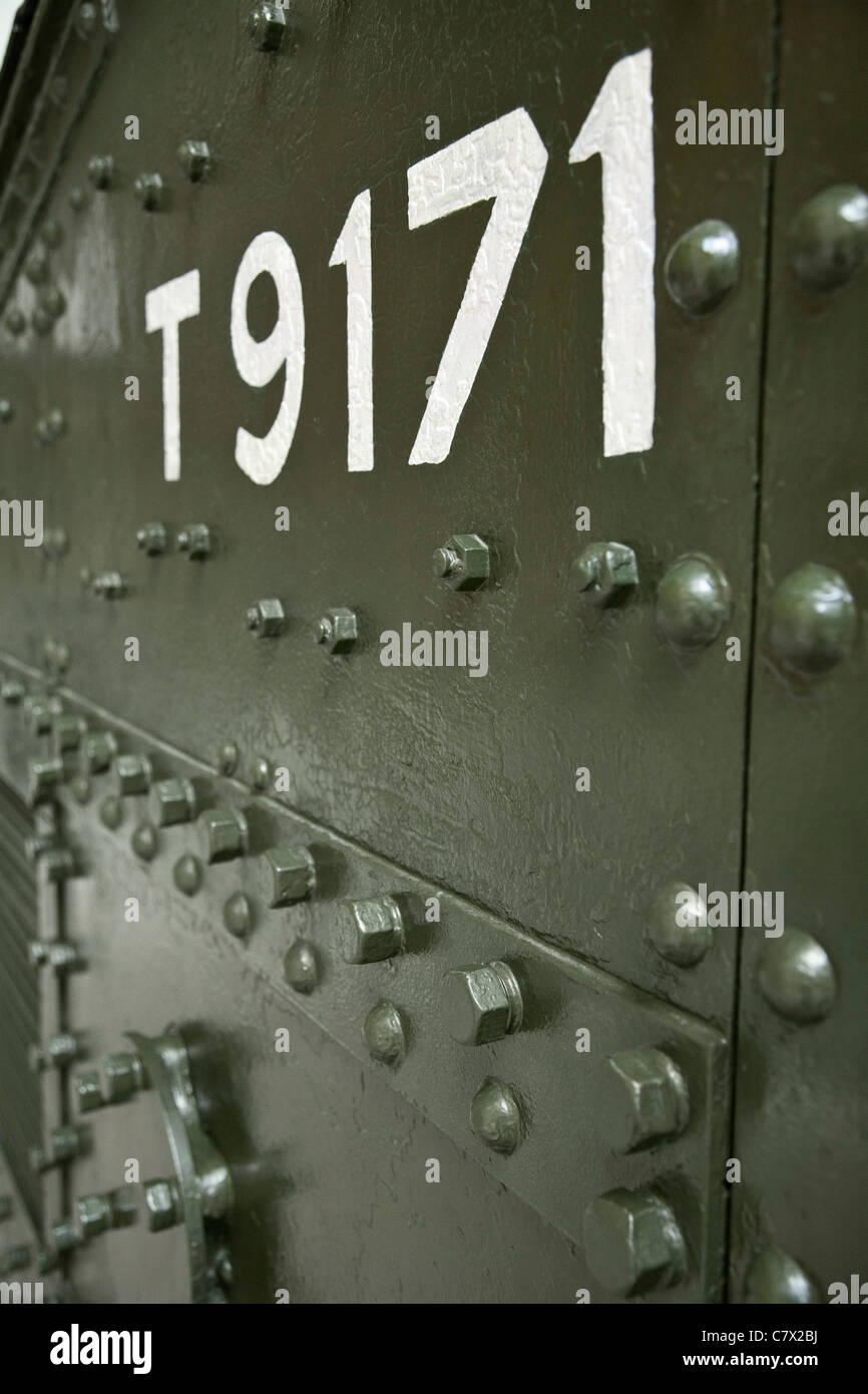 Heavy duty nuts, bolts, rivets and number on a WW1 Mark 5 tank The ...