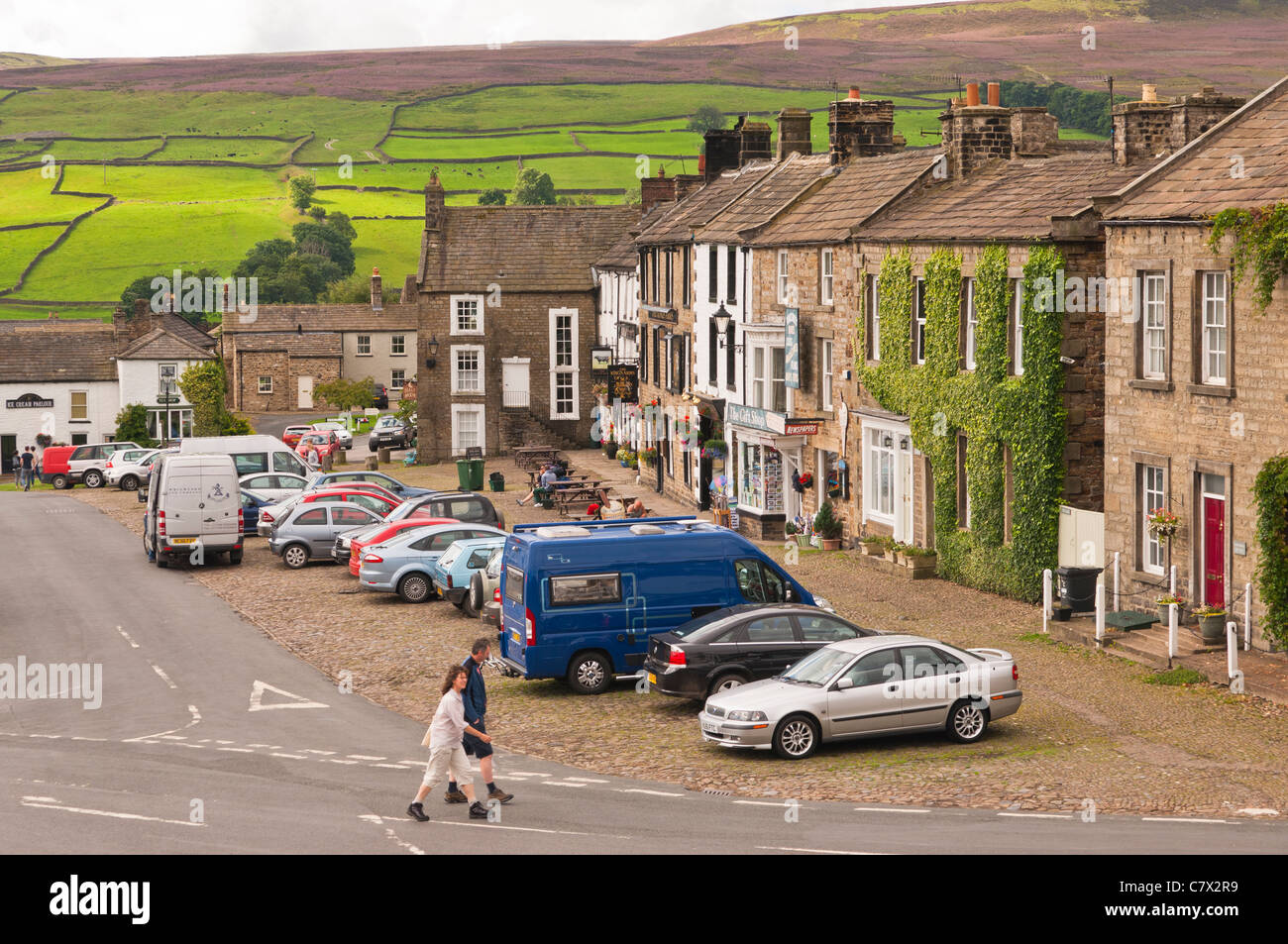 The village of Reeth in Swaledale in North Yorkshire , England , Britain , Uk Stock Photo